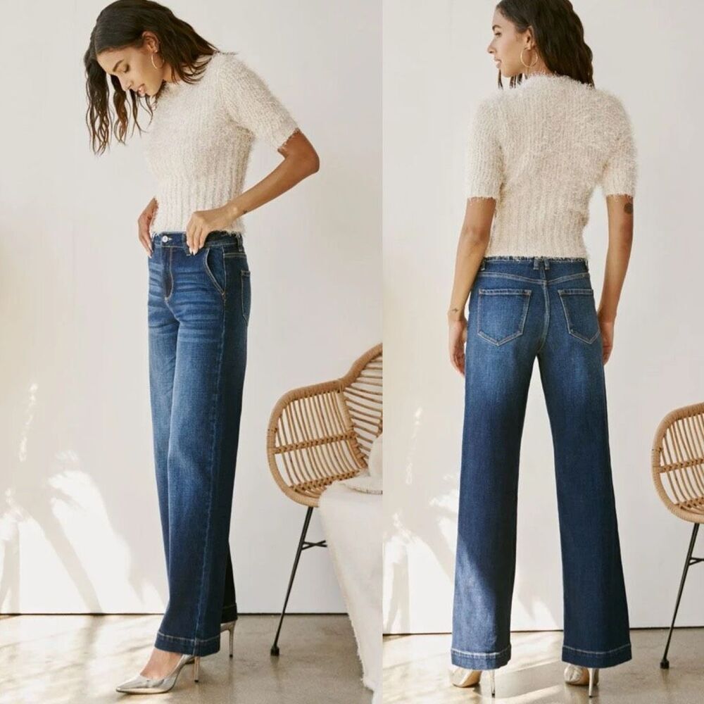 Kancan Dorthy High Rise Wide Leg Trouser Size 26